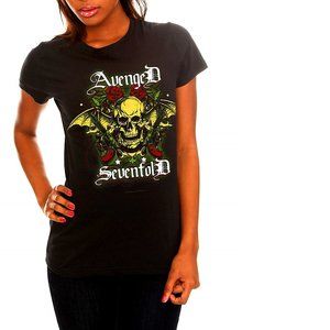 Avenged Sevenfold A7X Bat Guns Logo metal rock Girls T-Shirt M NWT